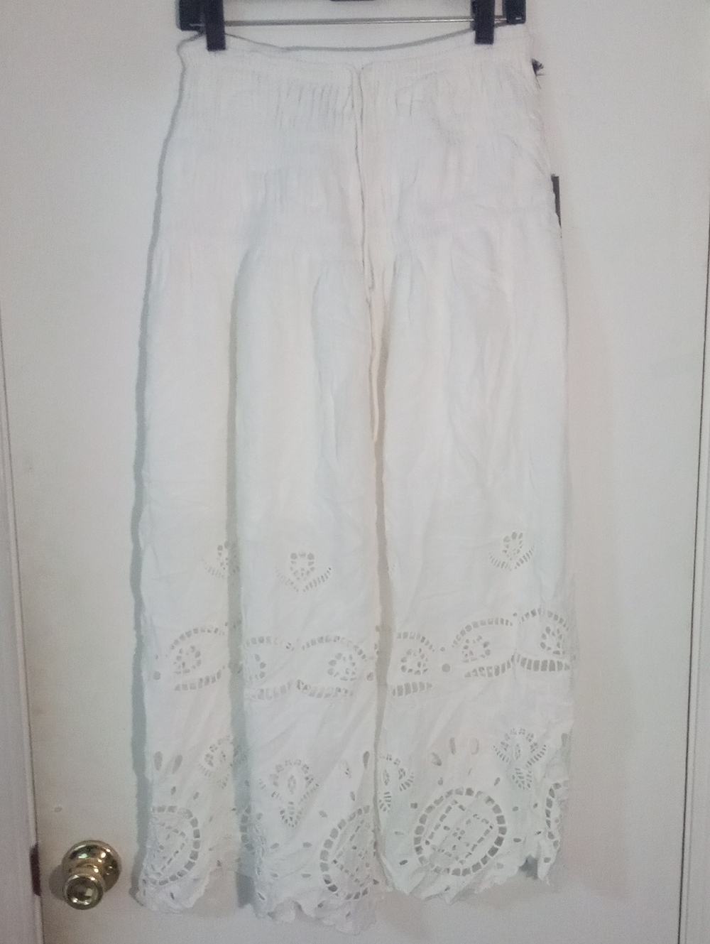 Future Collective White Eyelet Cotton Maxi Skirt Medium NWT $45